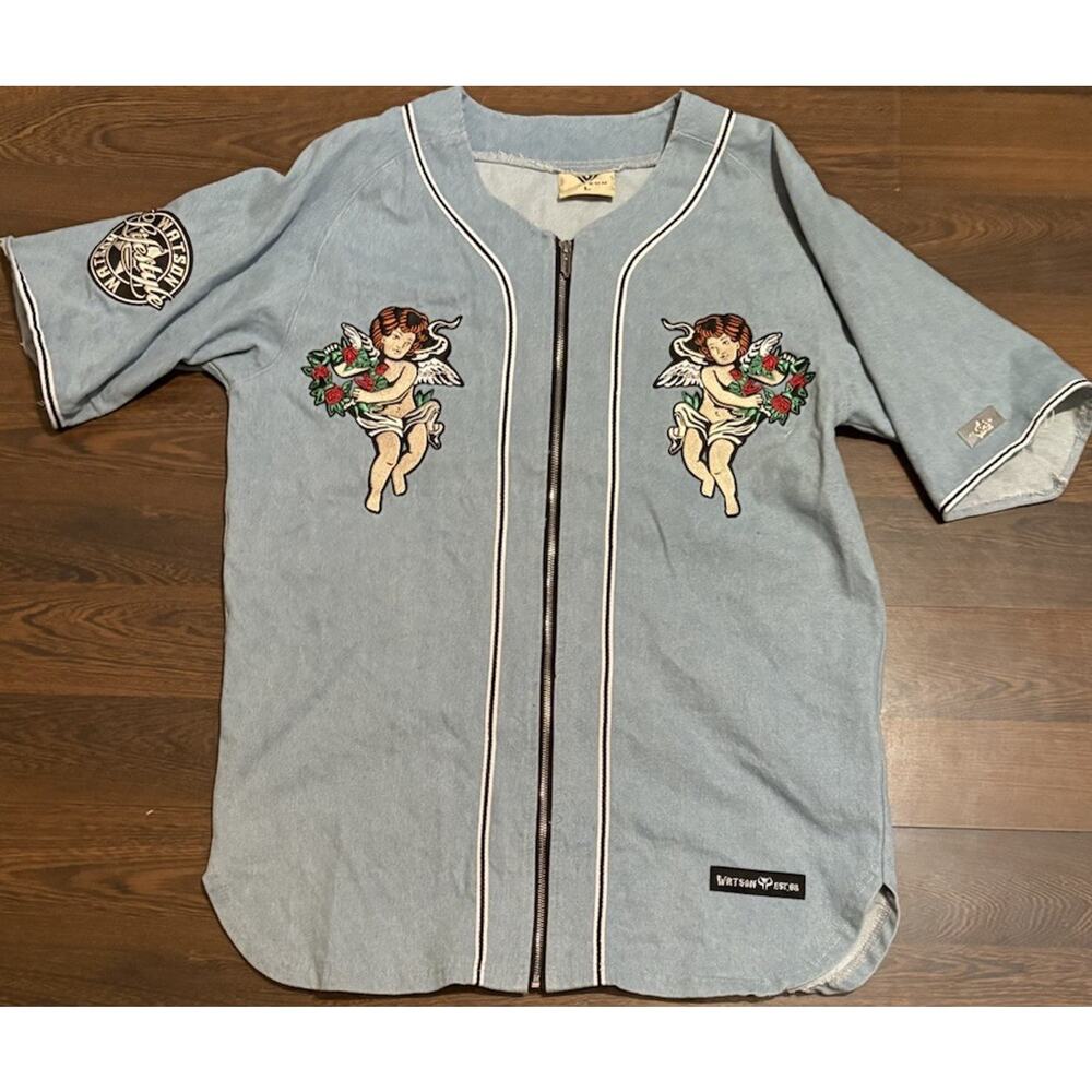 Super Rare Watson Heaven Sent Hell Bent Angles Baseball Jersey Mens Sz L